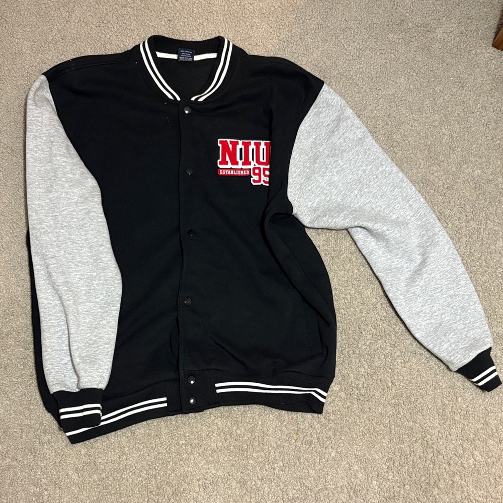 Northern Illinois Black and Gray Varsity Jacket